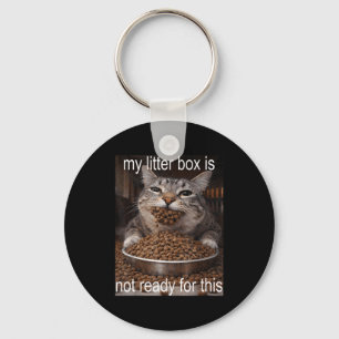 Llavero Meme divertido de gato hambriento antes del caos d