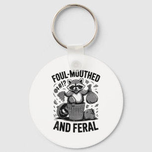 Llavero Meme Divertido de Mapache Feral y Malhablado de Ni