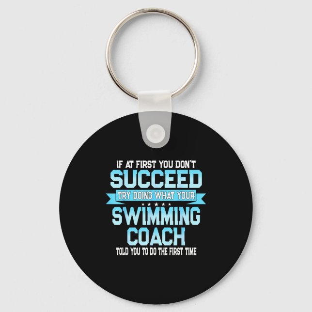 Llavero Meme Divertido Entrenador de Natación - Dicho Dive (Anverso)