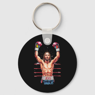 Llavero Meme divertido sobre el boxeo o el boxeo de Jesús