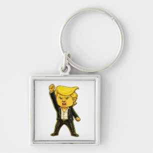 Llavero Meme Feliz Trump Insignia Lucha Lucha Enojado Trum