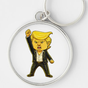 Llavero Meme Feliz Trump Insignia Lucha Lucha Enojado Trum