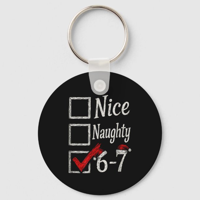 Llavero Meme Nice Naughty Christmas Funny Gift Men, Women  (Anverso)