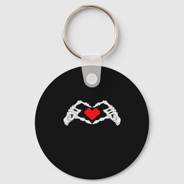 Llavero Meme Skeleton Heart And Hands (Anverso)