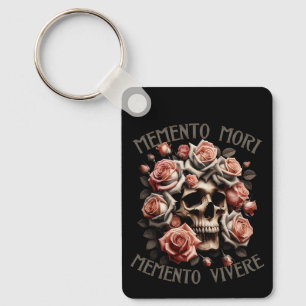 Llavero Memento Mori - Memento Vivere Skull y Rosas