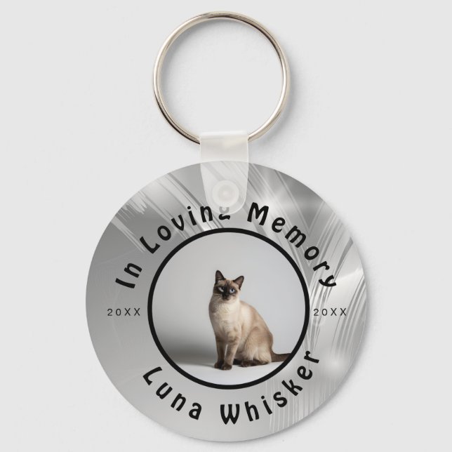 Llavero Memorable Cat Photo Circle Frame Art (Anverso)