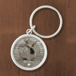 Llavero Memorial de Conejo de Casa | Nombre y foto de Keep