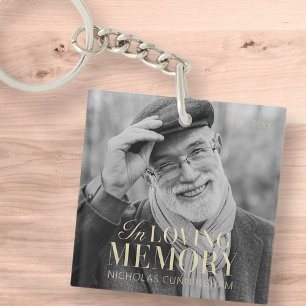 Llavero Memorial de fotos moderno elegante en la memoria a