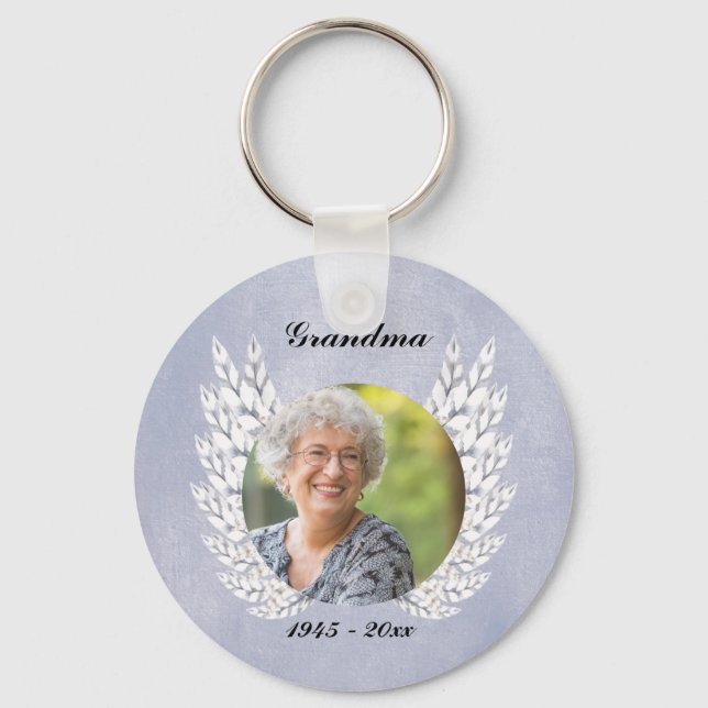 Llavero Memorial de la foto Hermoso Angel WIngs Keepsake (Anverso)