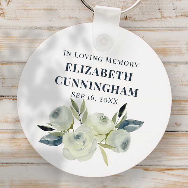 Llavero Memorial Funeral Moderno acuarela Floral (Subido por el creador)