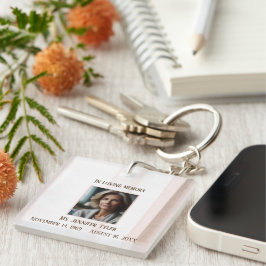 Llavero Memorial funerario rosa en memoria amorosa