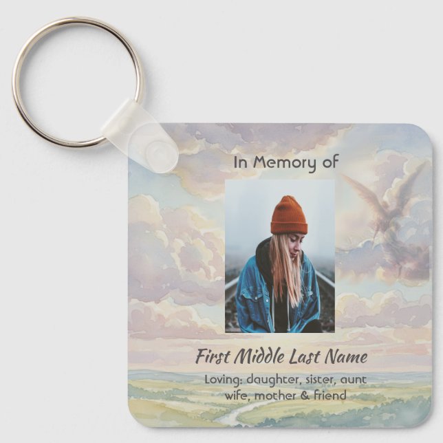 Llavero Memorial Keepsake Angel Sky Clouds (Anverso)