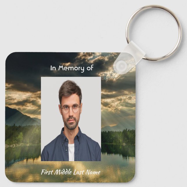 Llavero Memorial Keepsake Beautiful Lake Beach (Reverso )