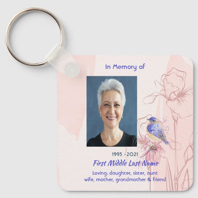 Llavero Memorial Keepsake  Bluebird Garden  (Anverso)