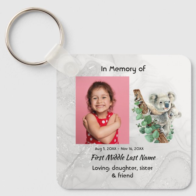 Llavero  Memorial Keepsake Cute Koala Children (Anverso)