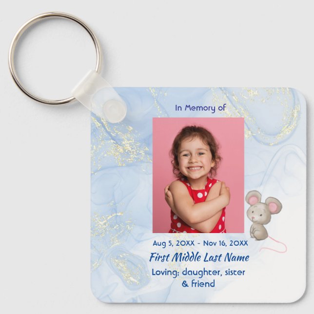 Llavero Memorial Keepsake Cute Little Mouse Children   (Anverso)