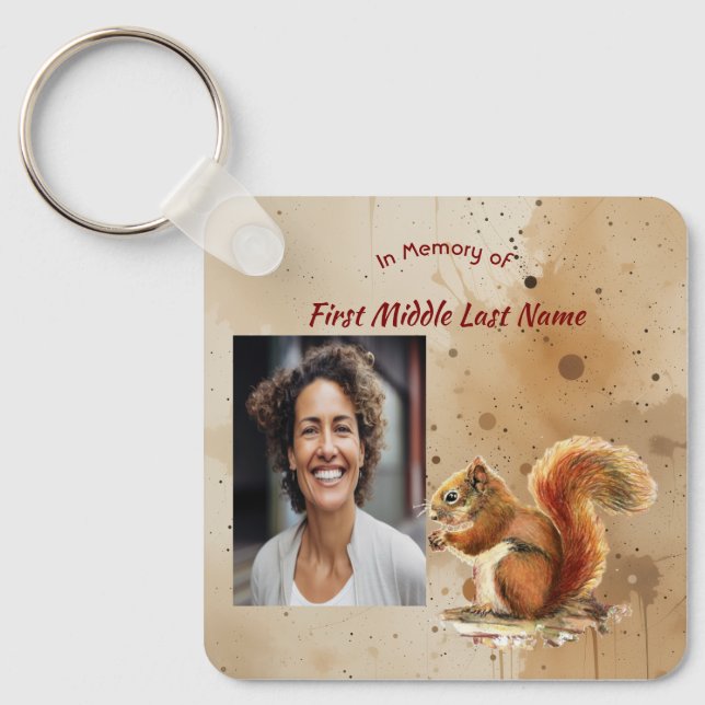 Llavero Memorial Keepsake Cute Red Squirrel (Anverso)