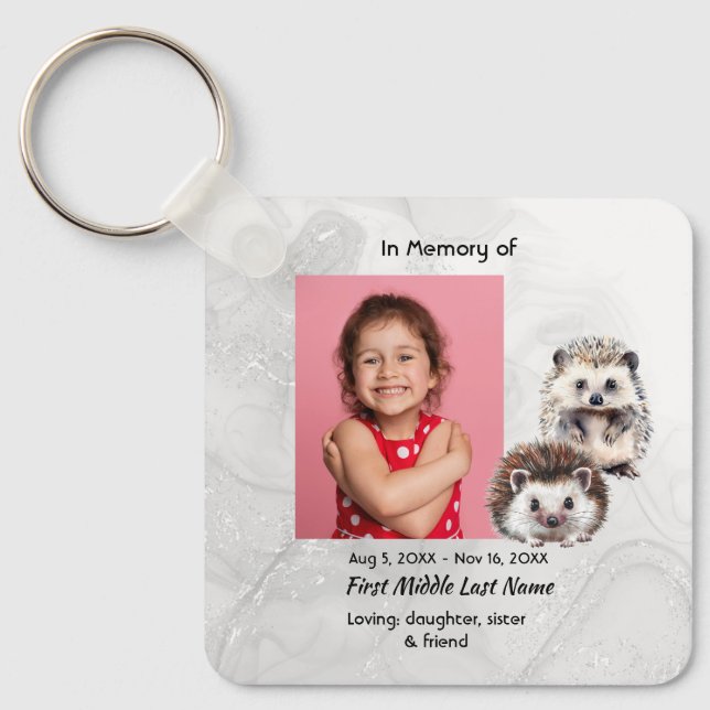 Llavero Memorial Keepsake Hedgehog Children (Anverso)