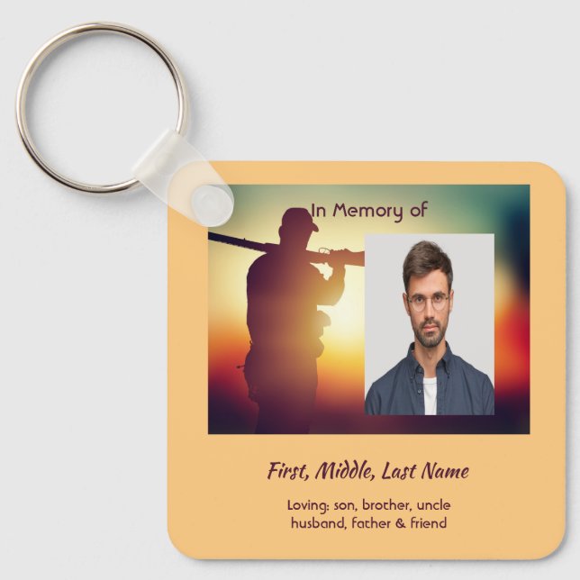 Llavero Memorial Keepsake Hunter Hunting Stag Deer (Anverso)