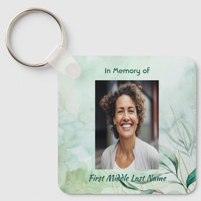 Llavero Memorial Keepsake  Watercolor Foliage  (Anverso)