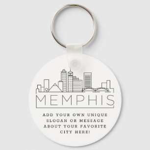 Llavero Memphis, línea estilizada TN   Lema Personalizado