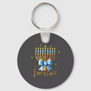 Llavero Menorá de amor Luz de Chanuká Hanukkah Azul Coquet