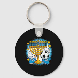Llavero Menorá Retro Jugando Fútbol Feliz Hanukkah Pjs Hom