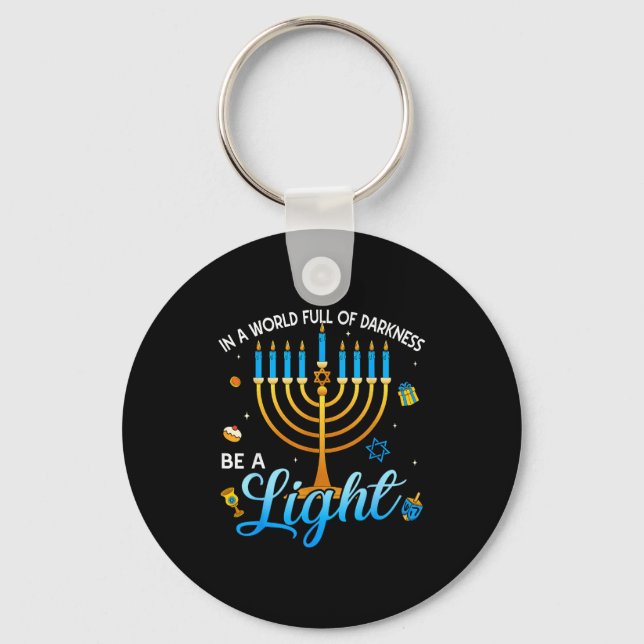 Llavero Menorah Be A Light Happy Hanukkah Shirts For Men W (Anverso)