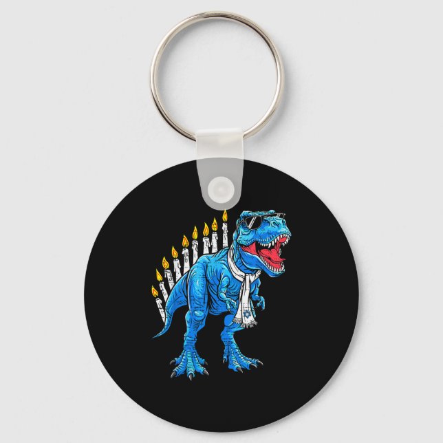 Llavero Menorasaurus Hanukkah T Rex Dinosaur Dino Chanukah (Anverso)