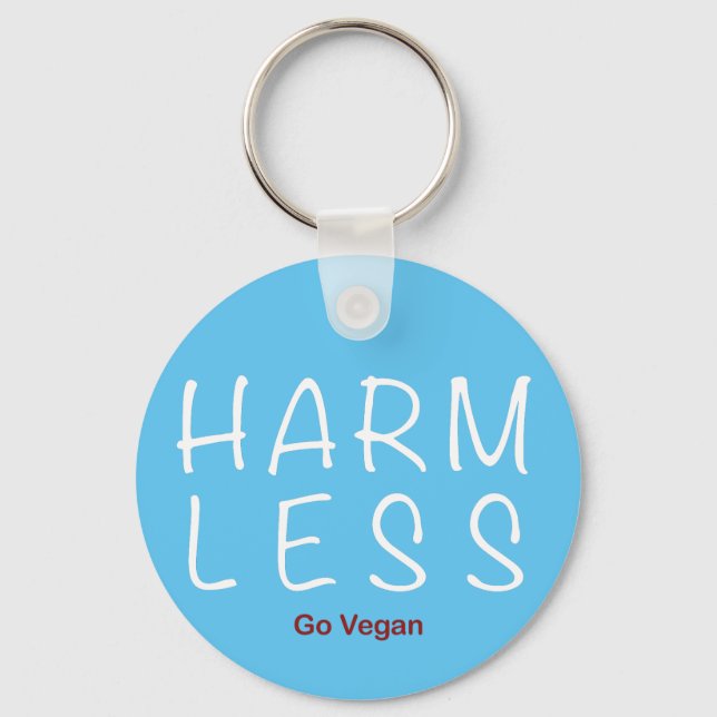 Llavero Menos daño - Ir Vegan (versión ligera) (Anverso)