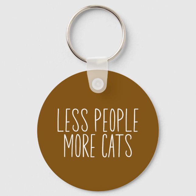 Llavero Menos Gente Más Gatos (Anverso)