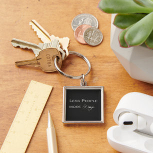 Llavero Menos personas más perros Metalizado Keychain