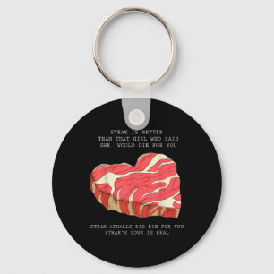 Llavero Mens Bbq Heart Graphic Funny Cita Meme Único Gri