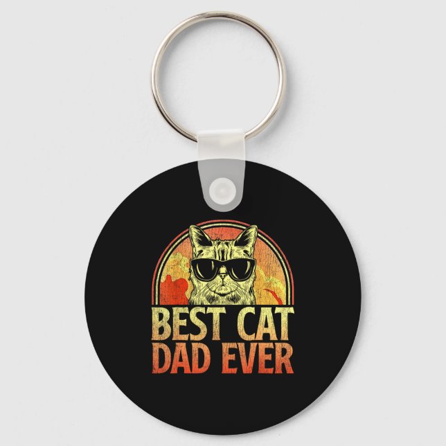 Llavero Mens Cat Dad Ever Funny Cat Dad Shirt Father's Day (Anverso)