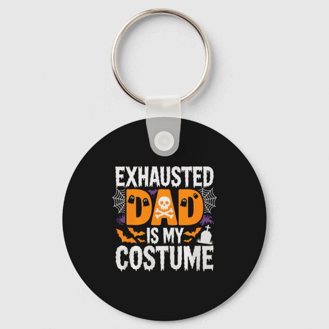 Llavero Mens Exhausted Dad Is My Costume Shirt Men Hallowe (Anverso)