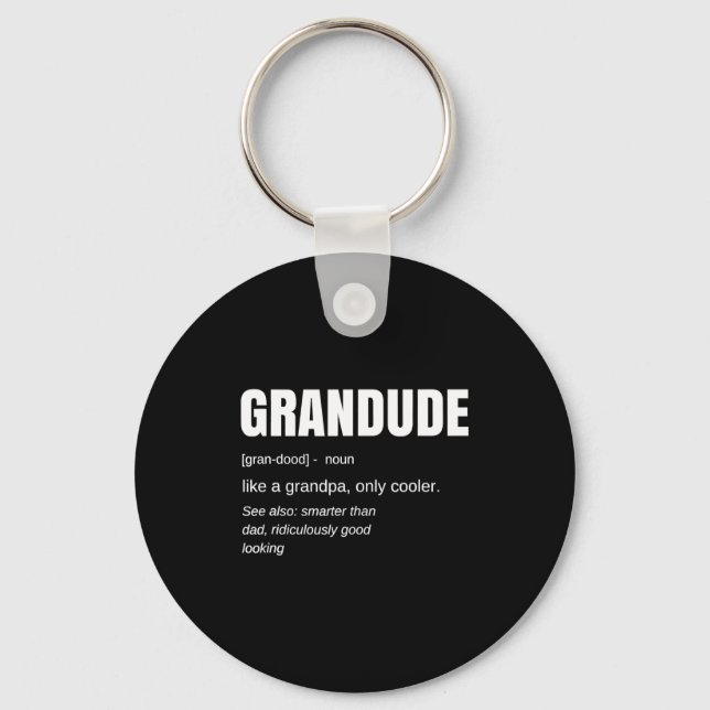 Llavero Mens Funny Grandude Cool Grandpa Novelty  (Anverso)
