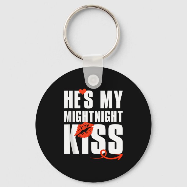 Llavero Mens He's My Midnight Kiss Happy New Year Matching (Anverso)