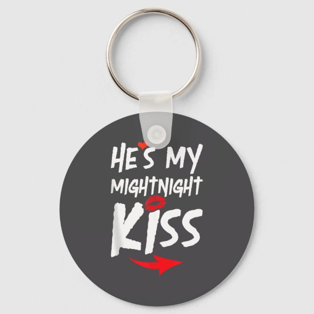 Llavero Mens He's My Midnight Kiss Happy New Year Matching (Anverso)