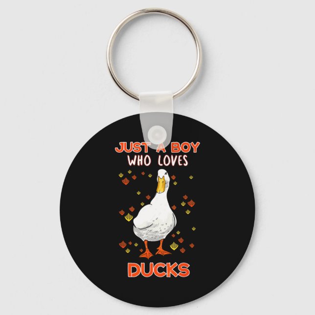 Llavero Mens Just A Boy Who Loves Ducks Funny Duck Lover Q (Anverso)