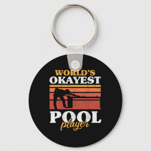 Llavero Mens Worlds Okayest Pool Player Snooker Retro Funn