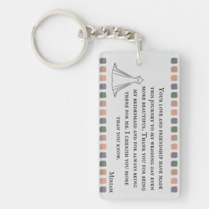 Llavero Mensaje de agradecimiento con foto de recuerdos bo