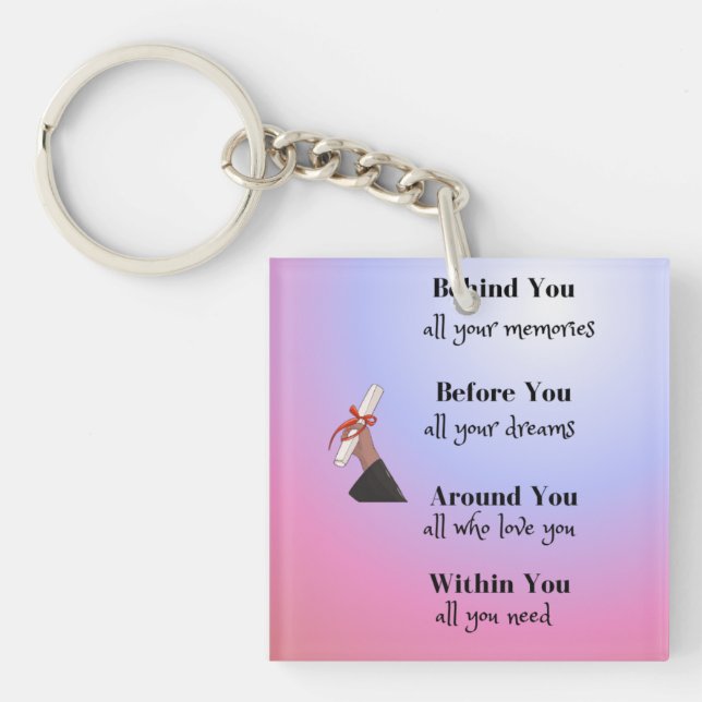 Llavero Mensaje de graduación en un (Frente)