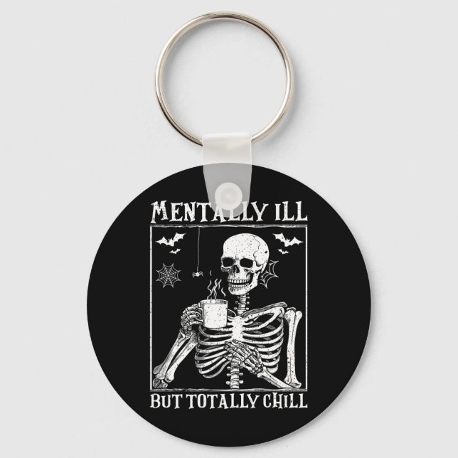 Llavero Mentalmente Enfermo Pero Totalmente Chill Hallowee (Anverso)