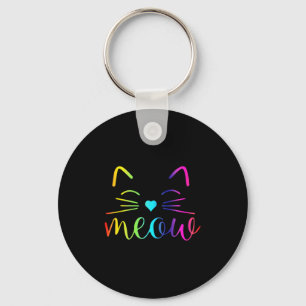 Llavero Meow Cute Cat Face Cita Graciosa Para Los Fans De