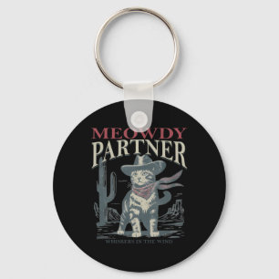 Llavero Meowdy Partner Whiskers In The Wind Cat Cowboy Gor