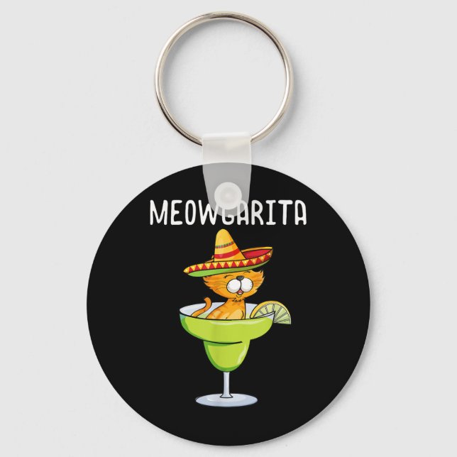 Llavero Meowgarita - El amante del gato Cinco De Mayo Marg (Anverso)