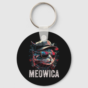 Llavero Meowica 4 De Julio Cat Bandera Estadounidense Ee.