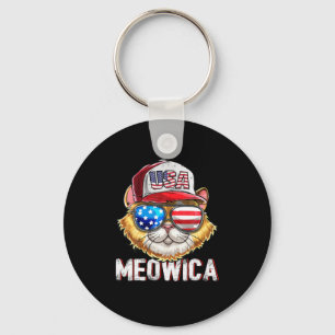 Llavero Meowica Bandera Estadounidense Cat 4 De Julio Cami