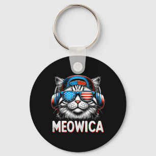 Llavero Meowica Patriótica 4 De Julio Gato Bandera America