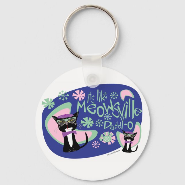 Llavero Meowsville Daddy-O Beatnik Kitty (Anverso)